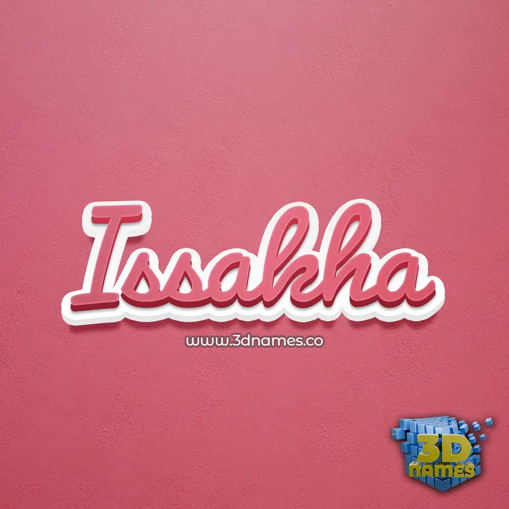 issakha in Red Scribble style - 3D name wallpaper