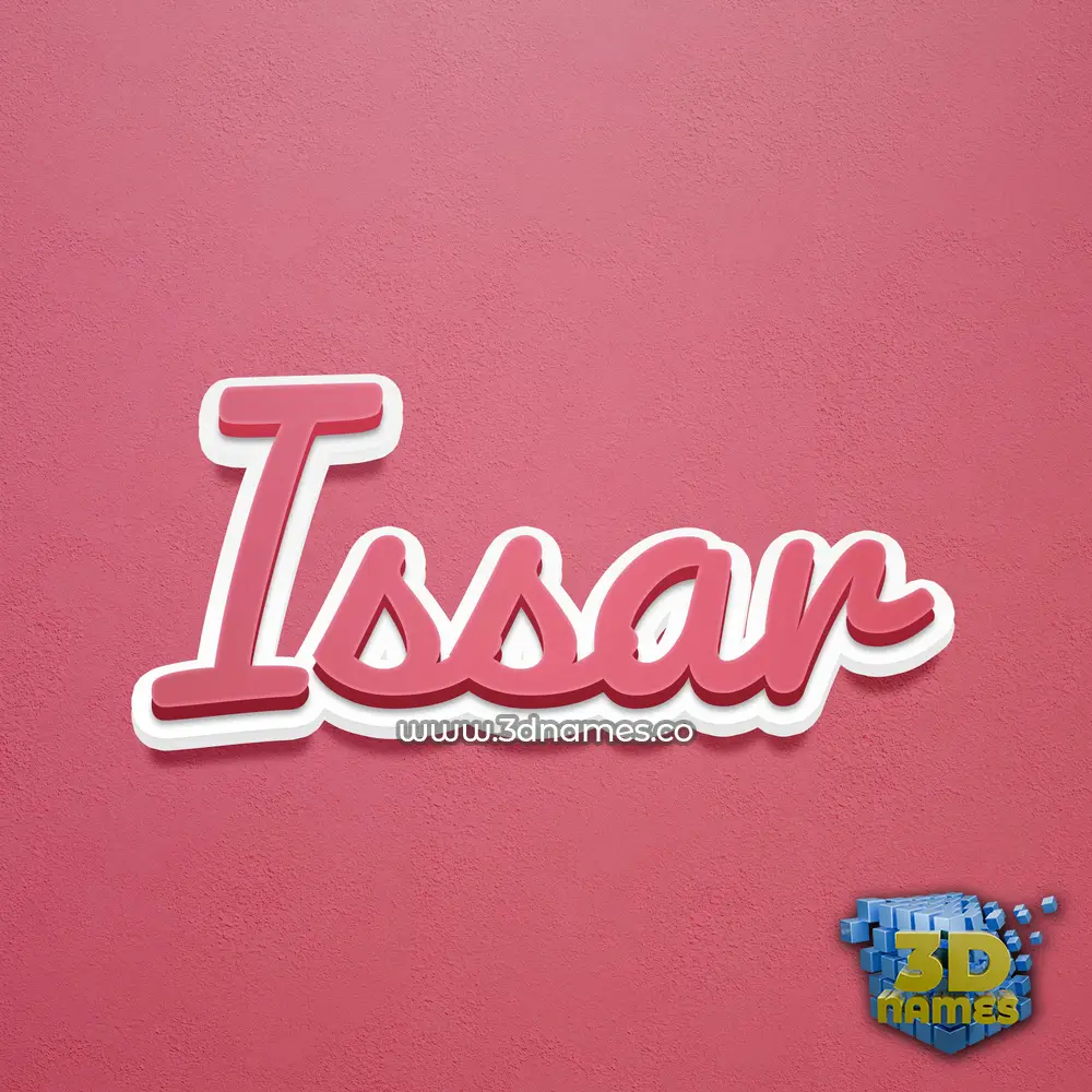 issar in Red Scribble style - 3D name wallpaper