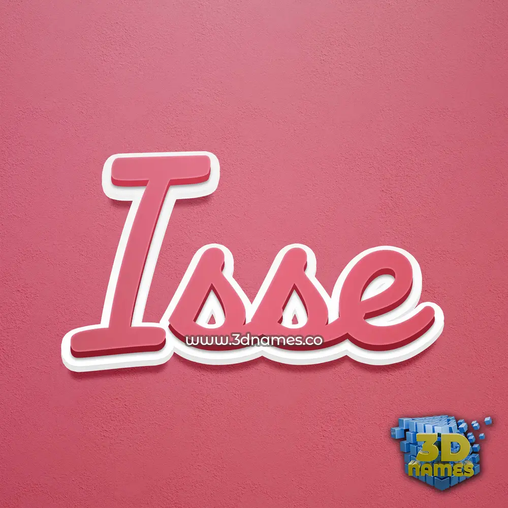 isse in Red Scribble style - 3D name wallpaper