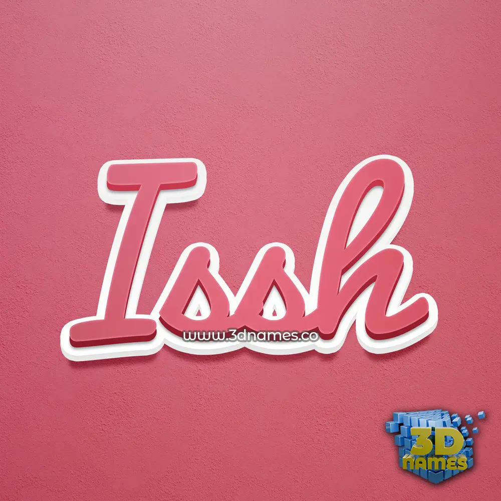 issh in Red Scribble style - 3D name wallpaper