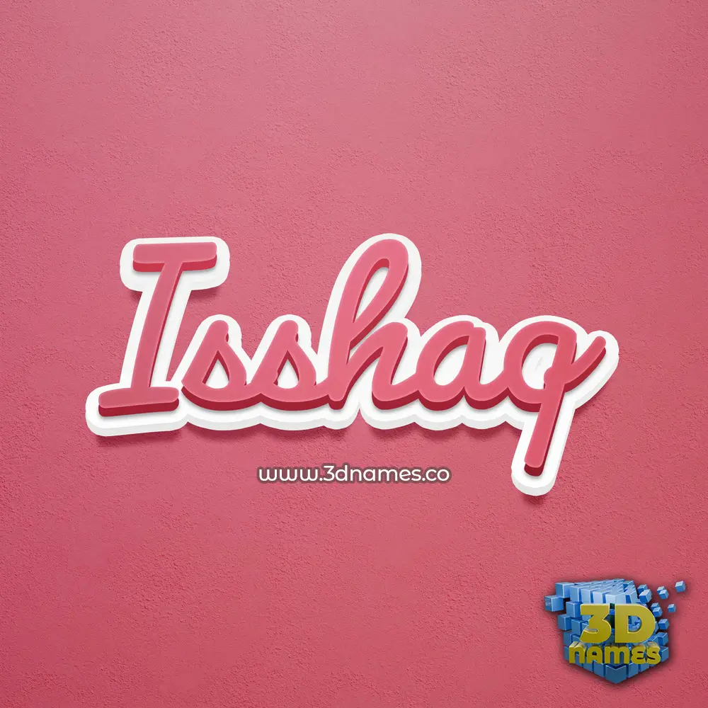isshaq in Red Scribble style - 3D name wallpaper