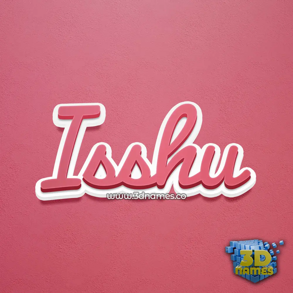 isshu in Red Scribble style - 3D name wallpaper