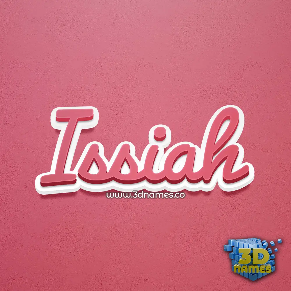 issiah in Red Scribble style - 3D name wallpaper