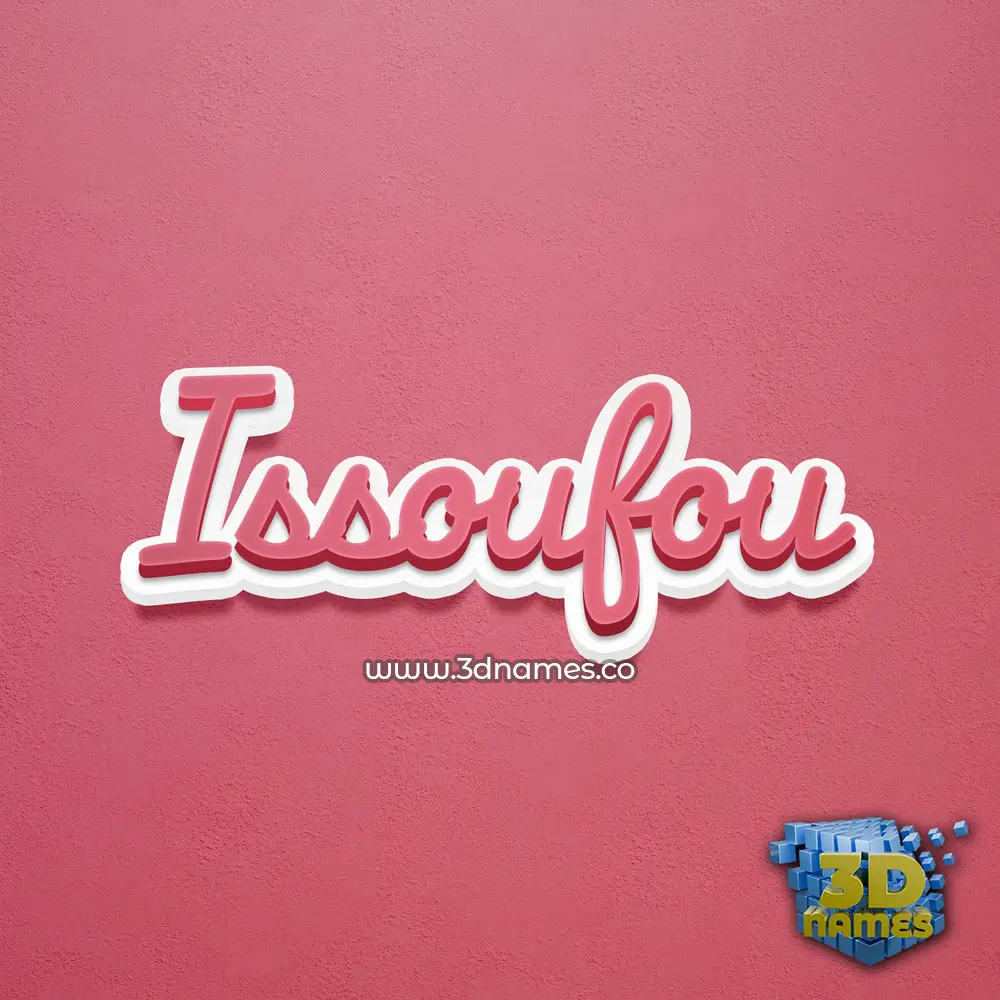 issoufou in Red Scribble style - 3D name wallpaper