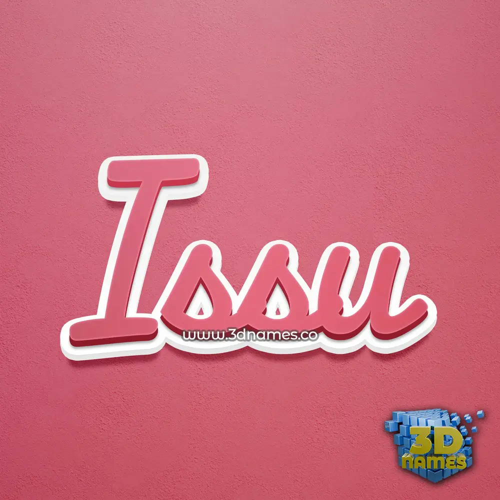 issu in Red Scribble style - 3D name wallpaper