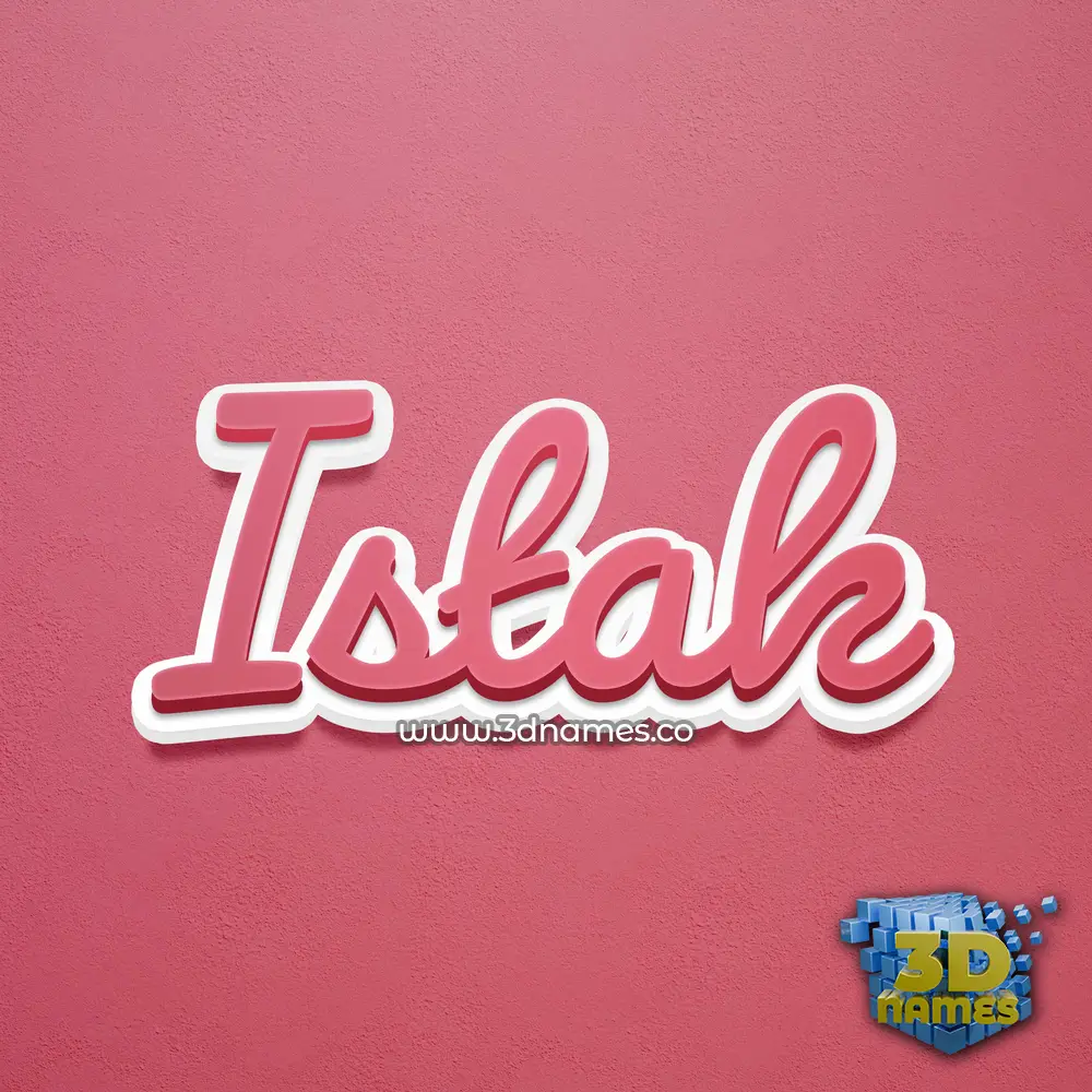 istak in Red Scribble style - 3D name wallpaper