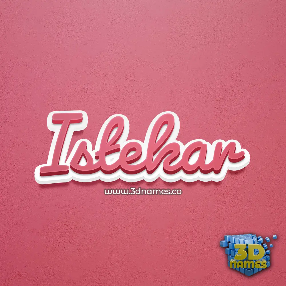 istekar in Red Scribble style - 3D name wallpaper