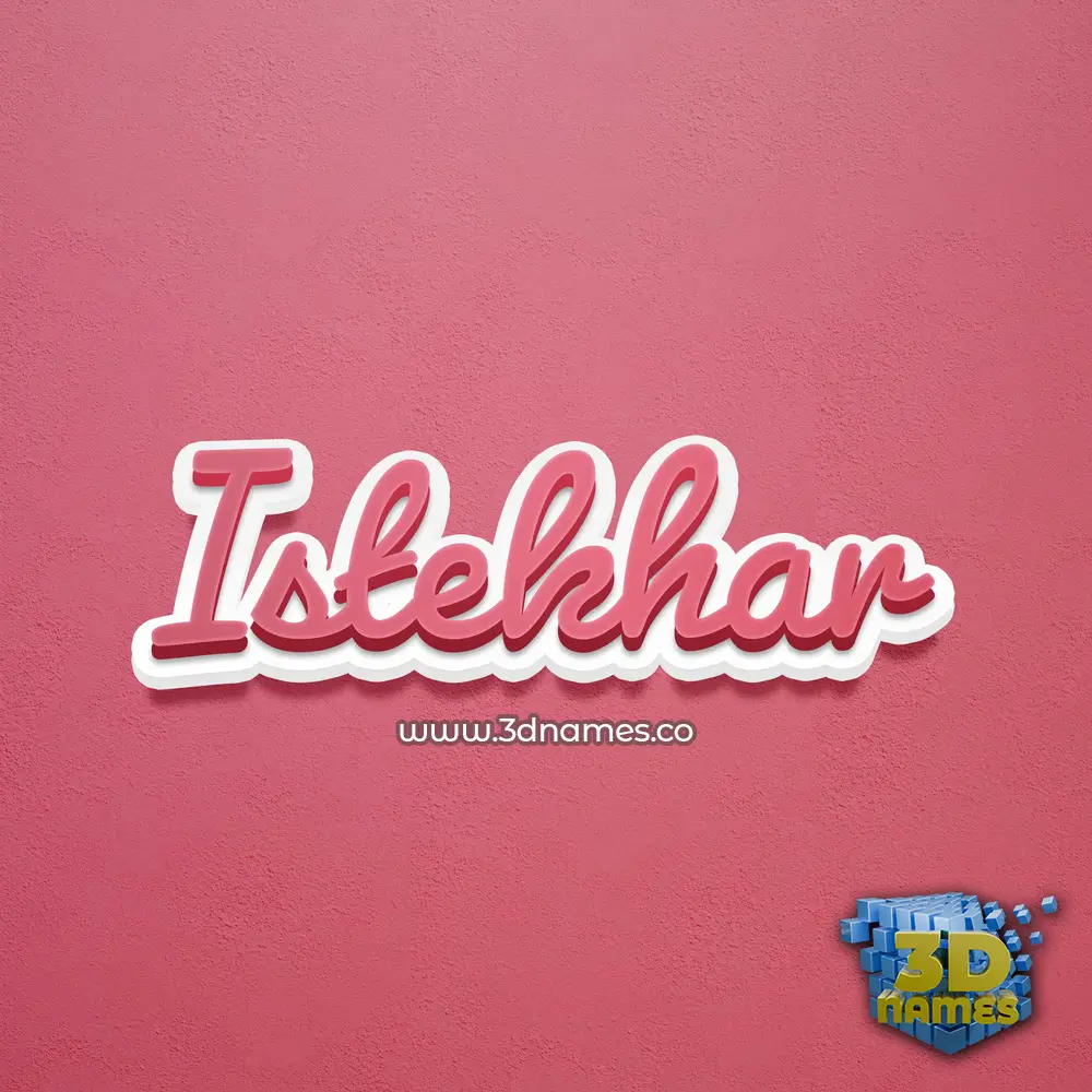istekhar in Red Scribble style - 3D name wallpaper