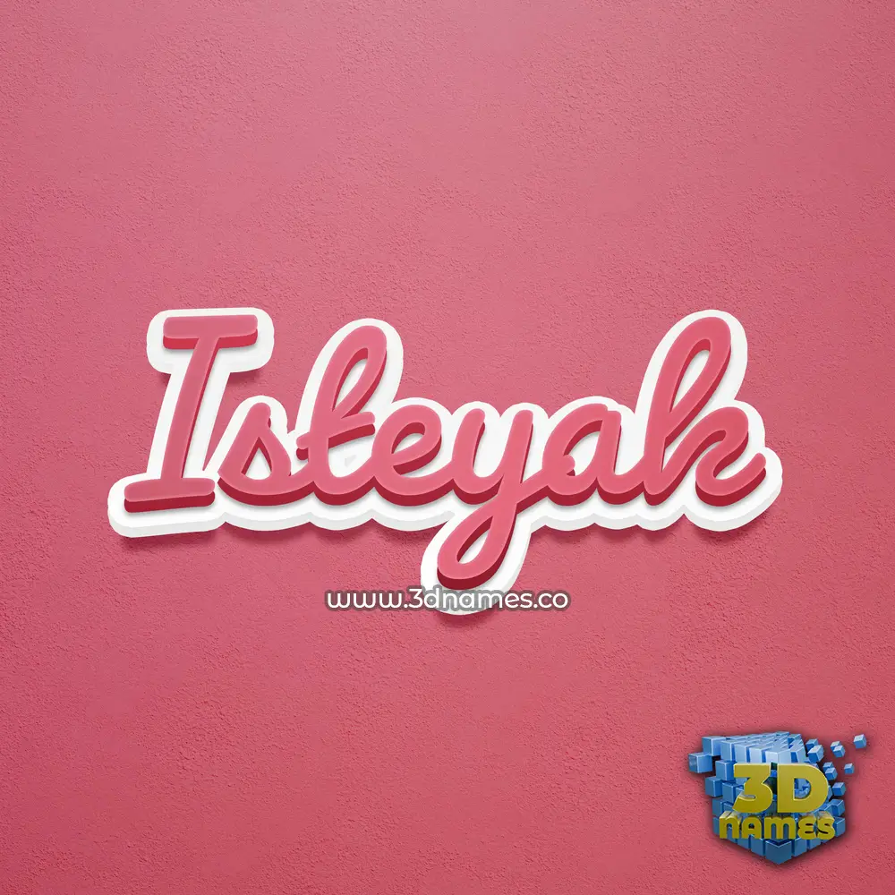 isteyak in Red Scribble style - 3D name wallpaper
