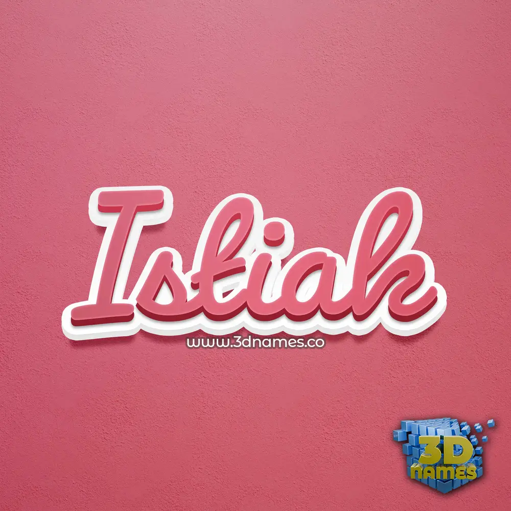 istiak in Red Scribble style - 3D name wallpaper