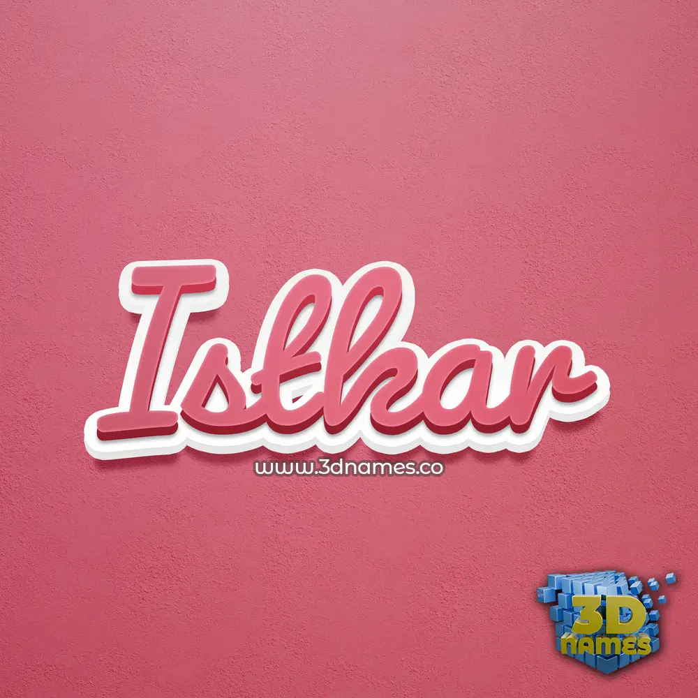 istkar in Red Scribble style - 3D name wallpaper