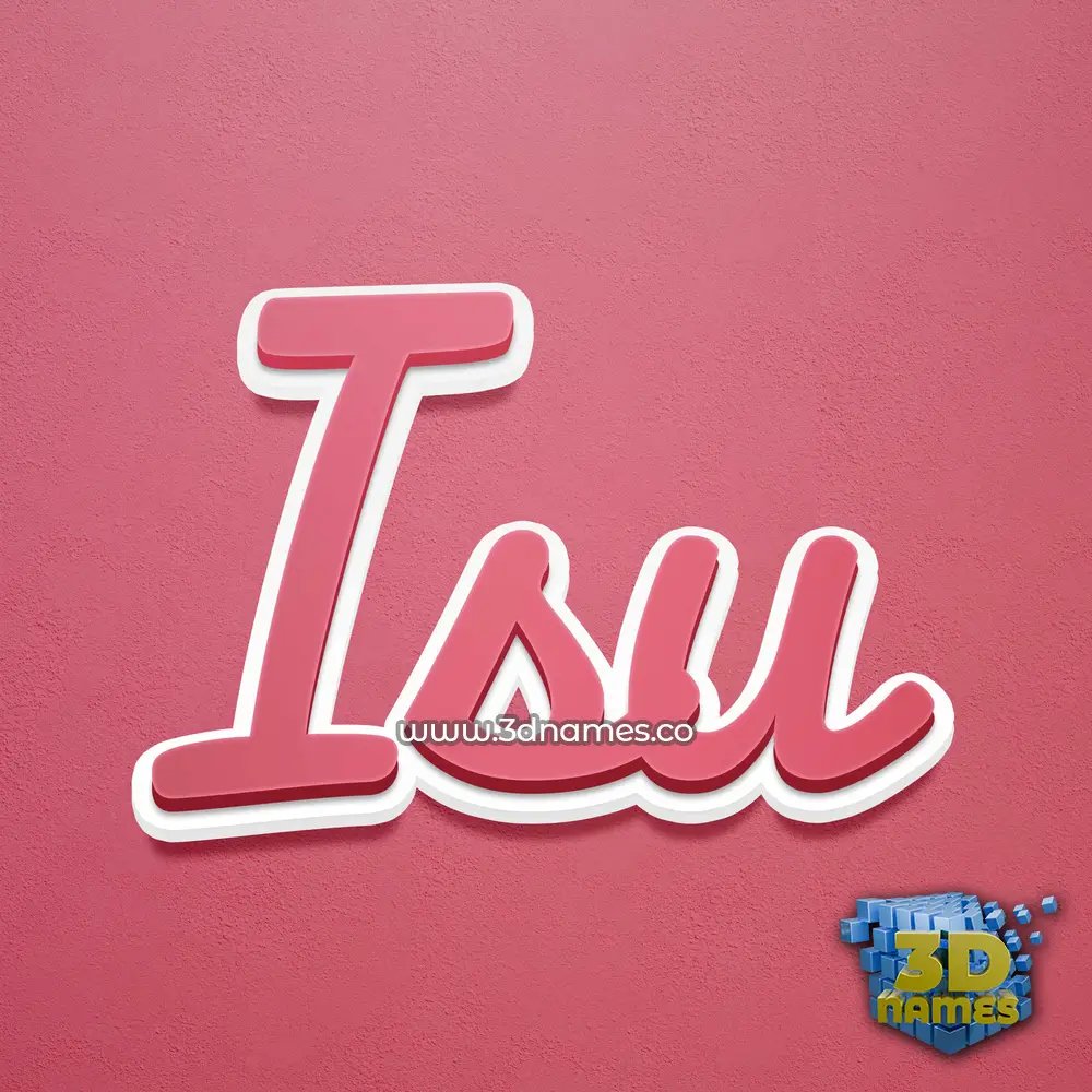 isu in Red Scribble style - 3D name wallpaper