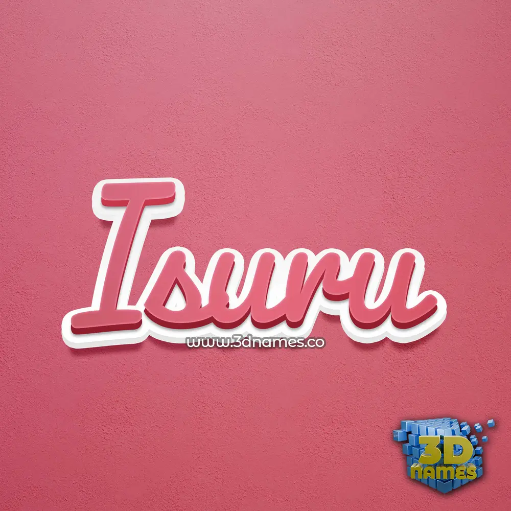 isuru in Red Scribble style - 3D name wallpaper
