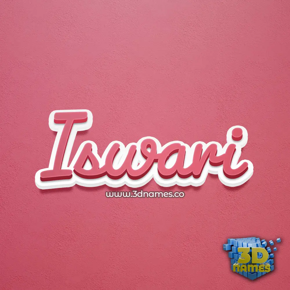 iswari in Red Scribble style - 3D name wallpaper