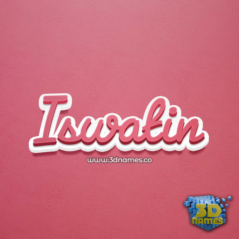 iswatin in Red Scribble style - 3D name wallpaper