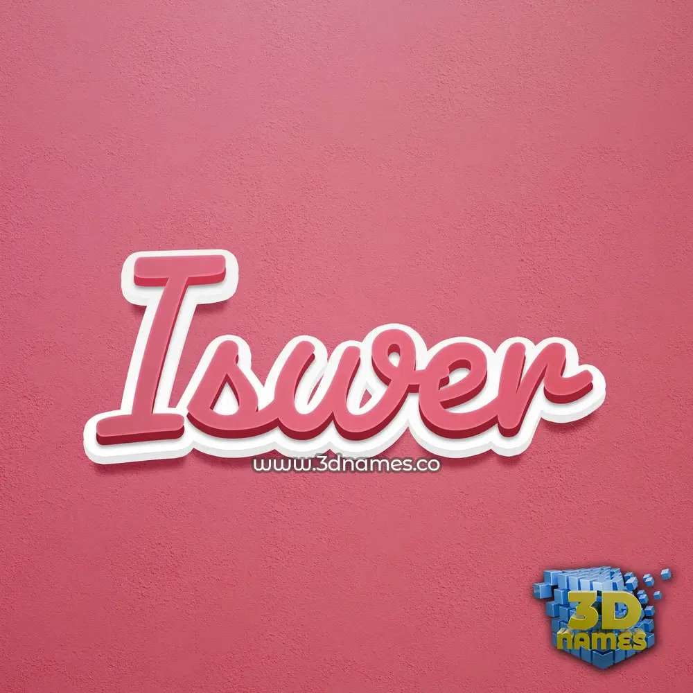 iswer in Red Scribble style - 3D name wallpaper