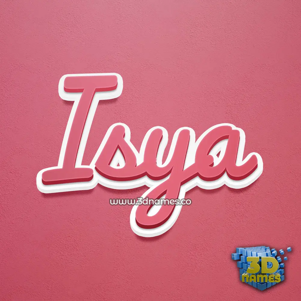 isya in Red Scribble style - 3D name wallpaper
