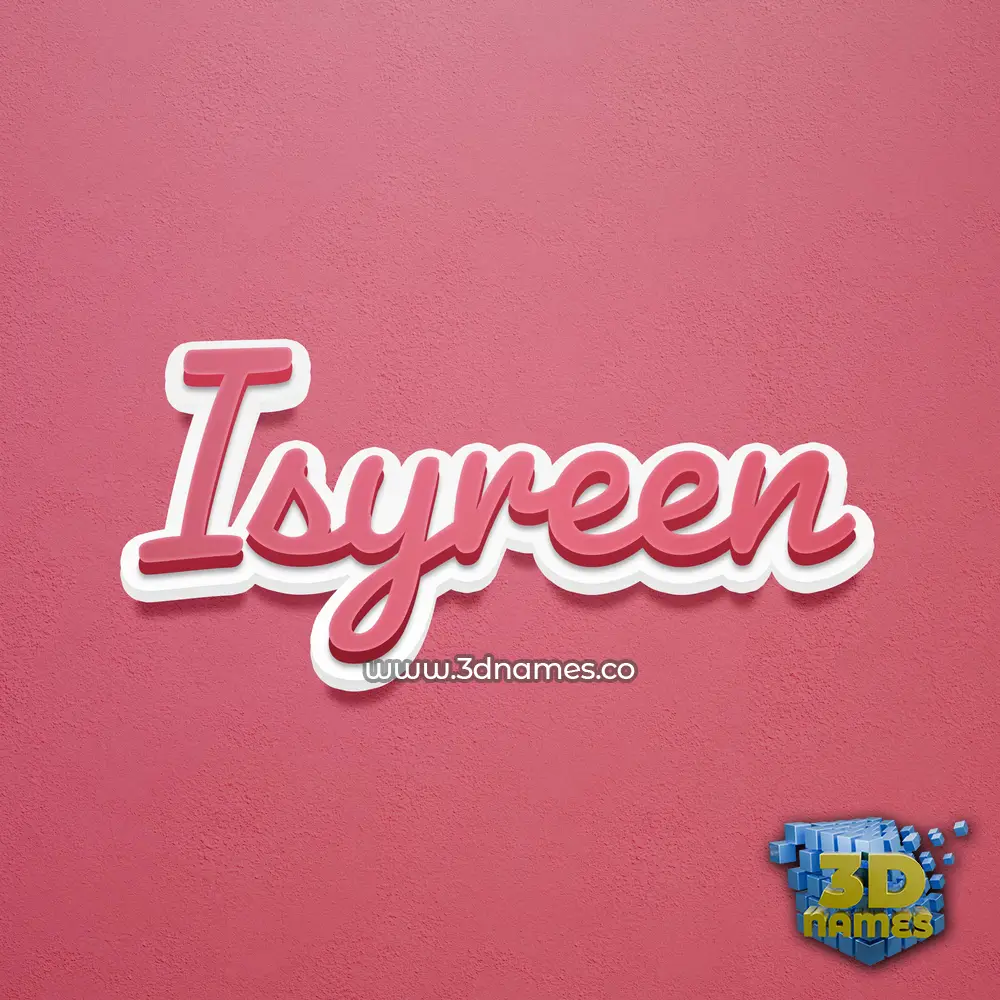 isyreen in Red Scribble style - 3D name wallpaper