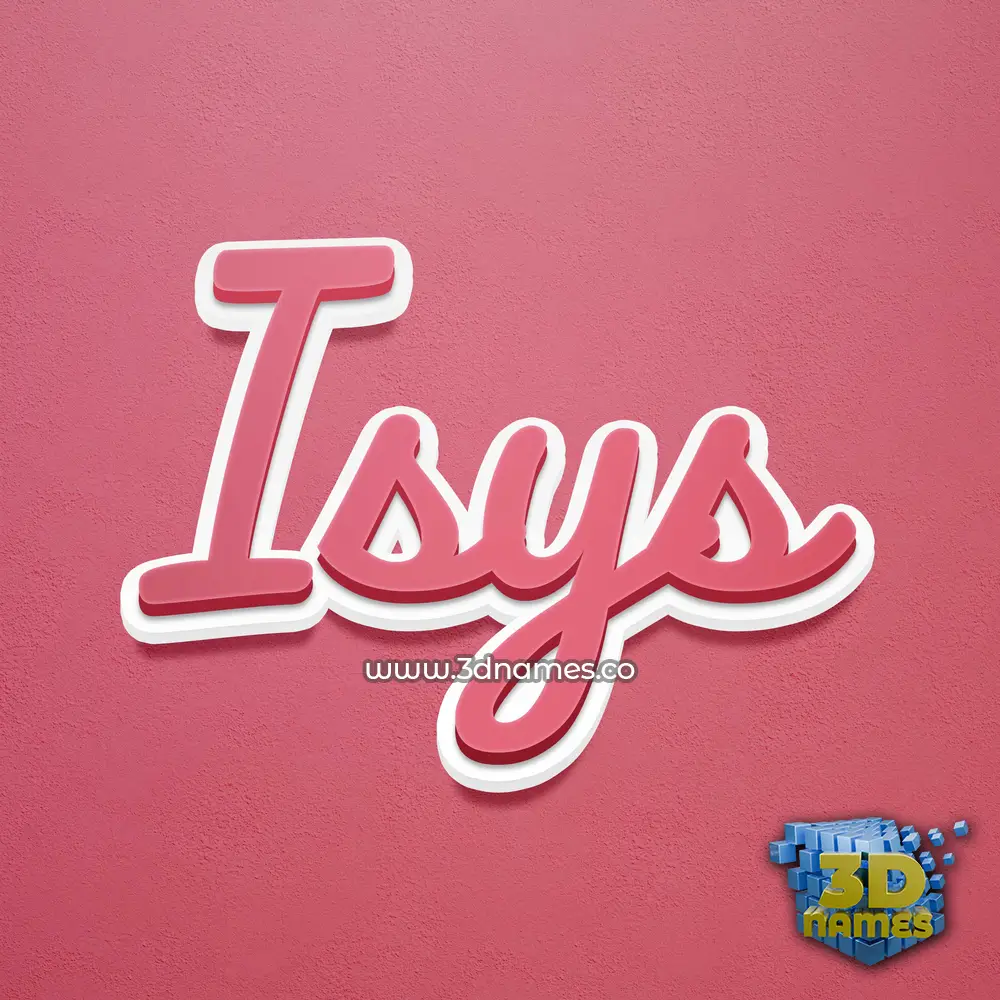 isys in Red Scribble style - 3D name wallpaper