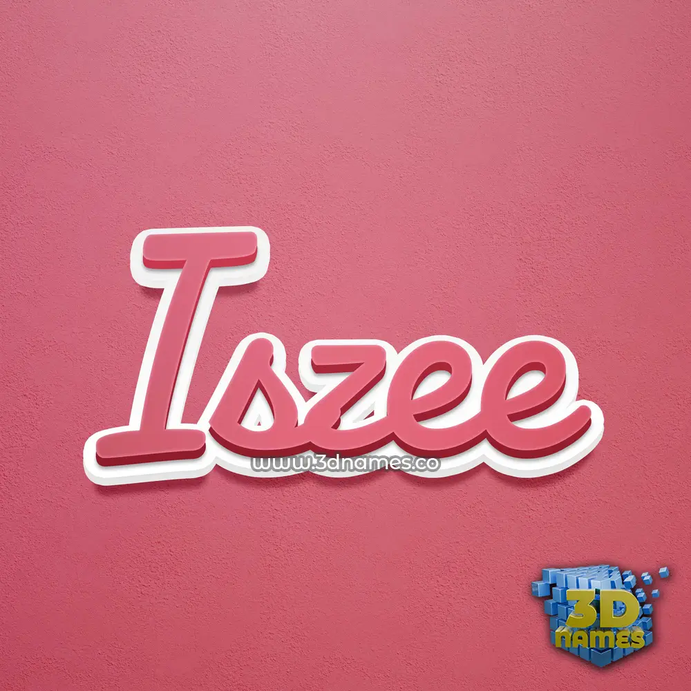 iszee in Red Scribble style - 3D name wallpaper