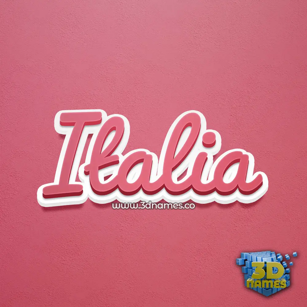 italia in Red Scribble style - 3D name wallpaper