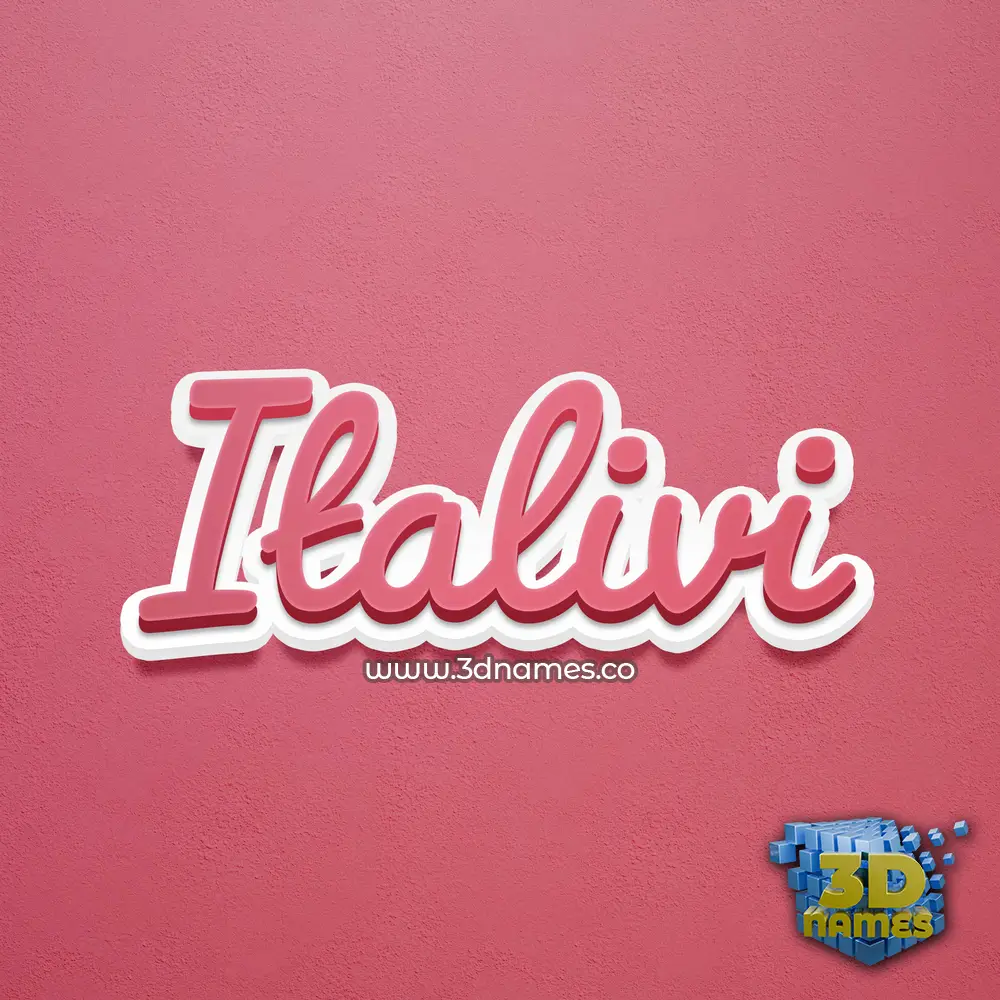 italivi in Red Scribble style - 3D name wallpaper