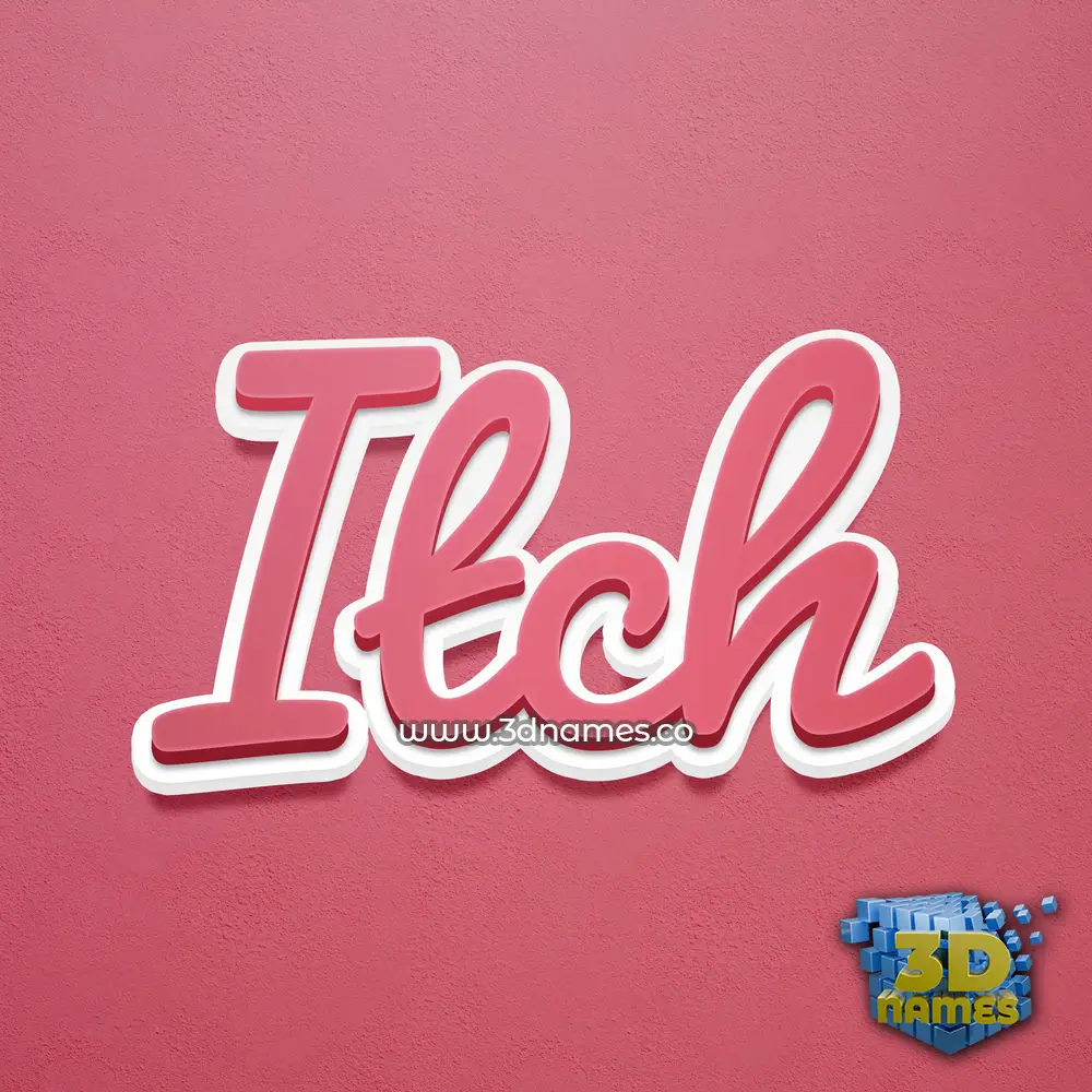 itch in Red Scribble style - 3D name wallpaper