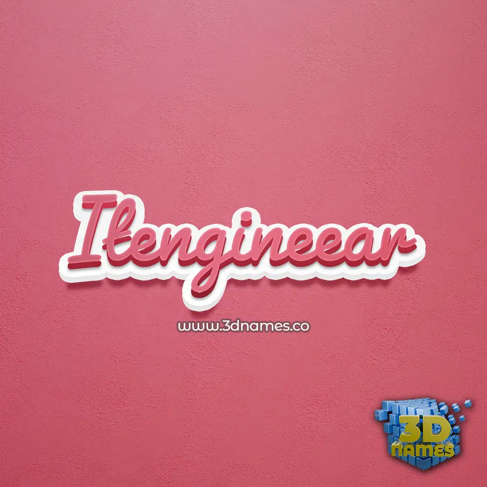 itengineear in Red Scribble style - 3D name wallpaper