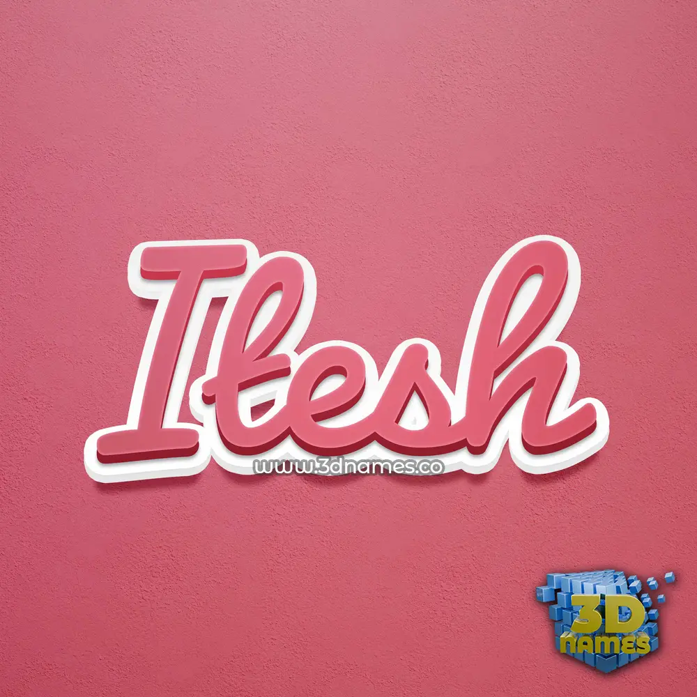 itesh in Red Scribble style - 3D name wallpaper