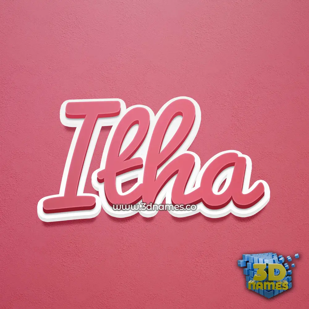 itha in Red Scribble style - 3D name wallpaper
