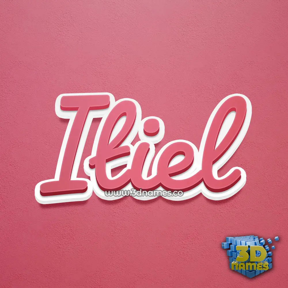 itiel in Red Scribble style - 3D name wallpaper