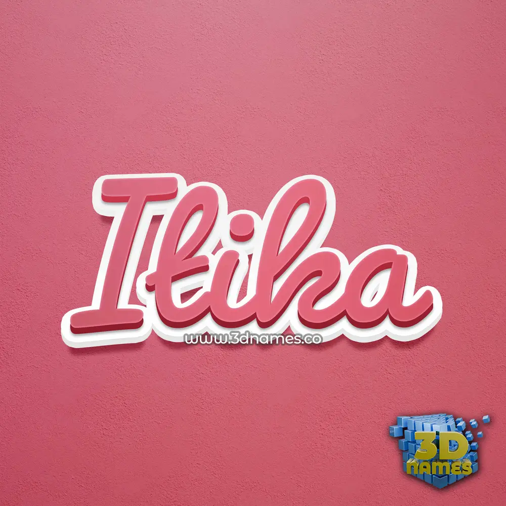 itika in Red Scribble style - 3D name wallpaper