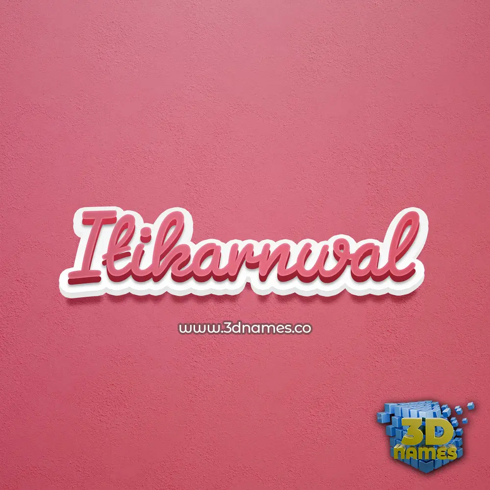 itikarnwal in Red Scribble style - 3D name wallpaper