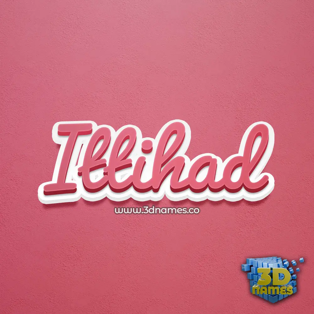 ittihad in Red Scribble style - 3D name wallpaper