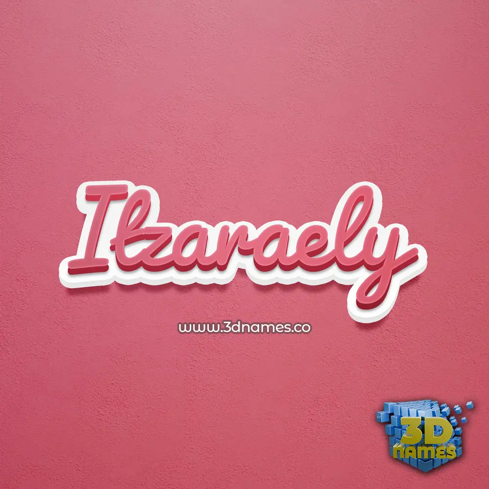 itzaraely in Red Scribble style - 3D name wallpaper