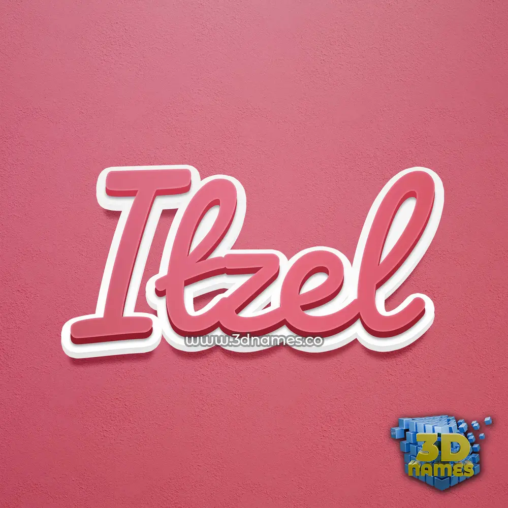 itzel in Red Scribble style - 3D name wallpaper