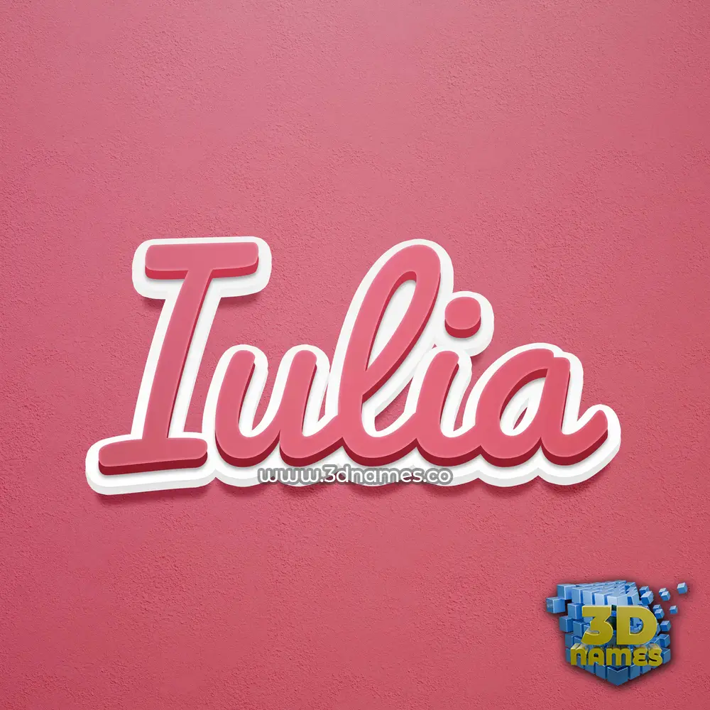 iulia in Red Scribble style - 3D name wallpaper