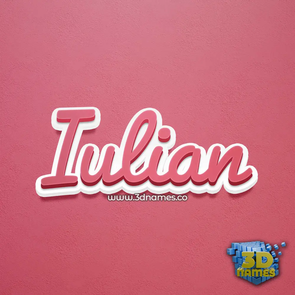 iulian in Red Scribble style - 3D name wallpaper