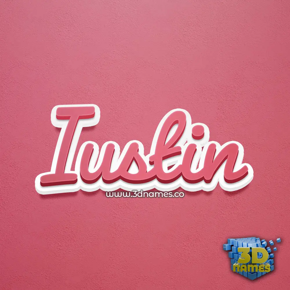 iustin in Red Scribble style - 3D name wallpaper