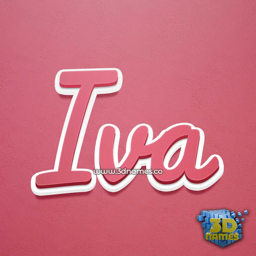 iva in Red Scribble style - 3D name wallpaper