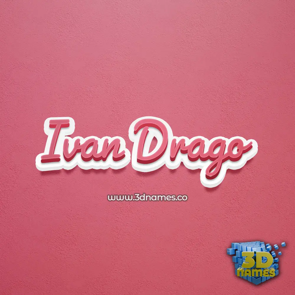 ivan drago in Red Scribble style - 3D name wallpaper