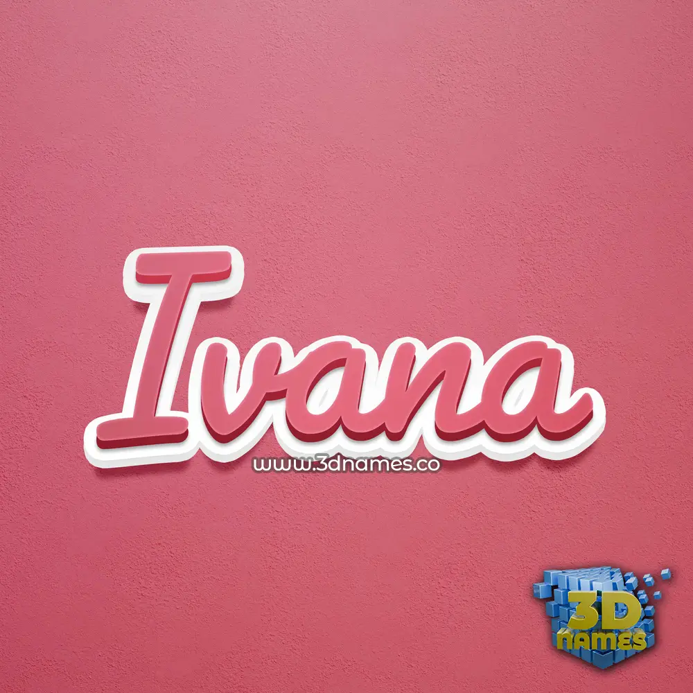 ivana in Red Scribble style - 3D name wallpaper