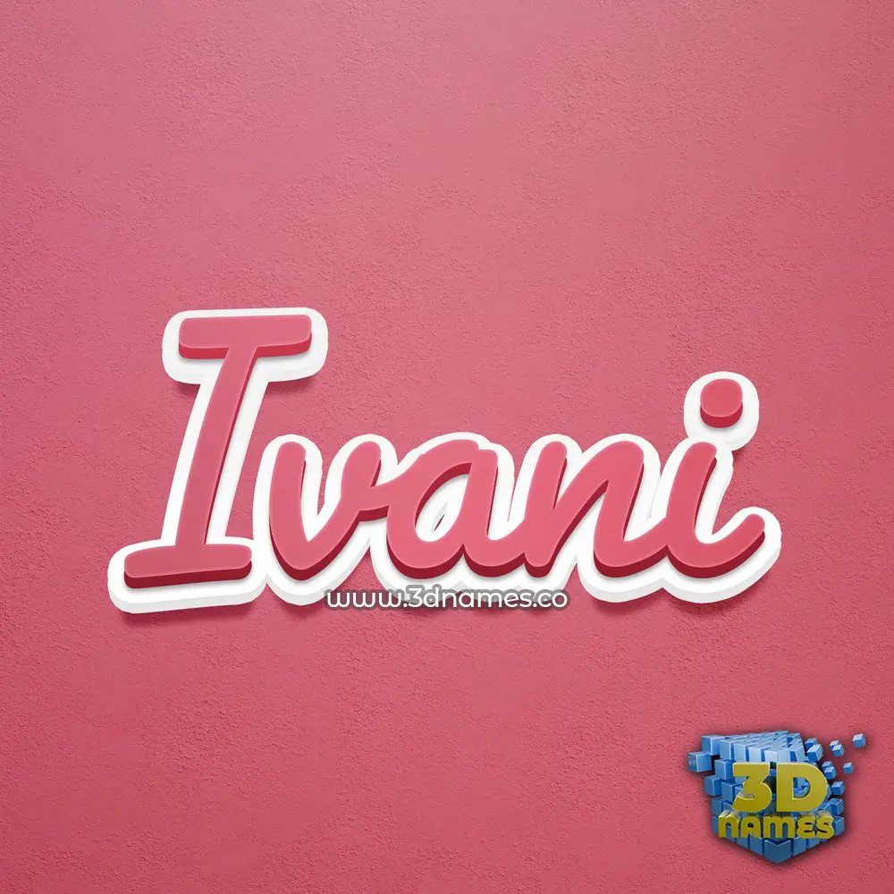 ivani in Red Scribble style - 3D name wallpaper