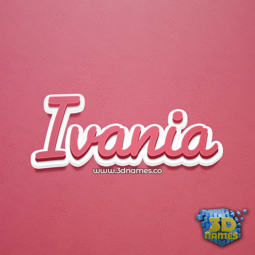 ivania in Red Scribble style - 3D name wallpaper