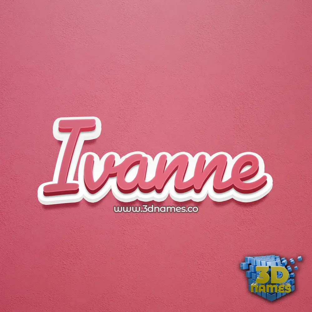 ivanne in Red Scribble style - 3D name wallpaper