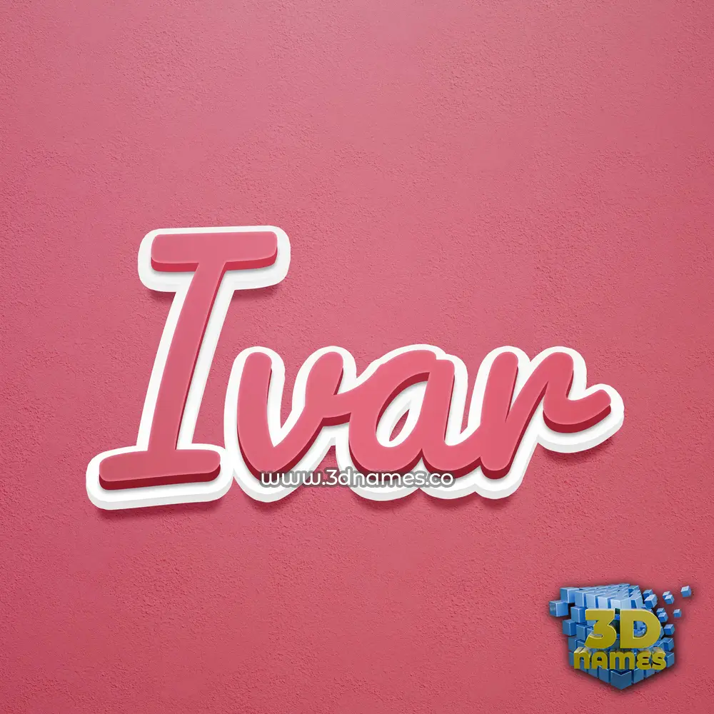 ivar in Red Scribble style - 3D name wallpaper