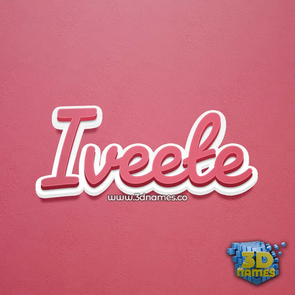 iveete in Red Scribble style - 3D name wallpaper