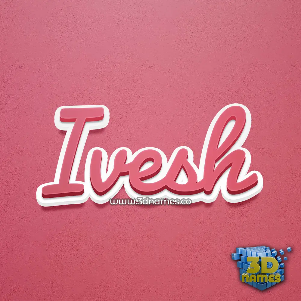 ivesh in Red Scribble style - 3D name wallpaper