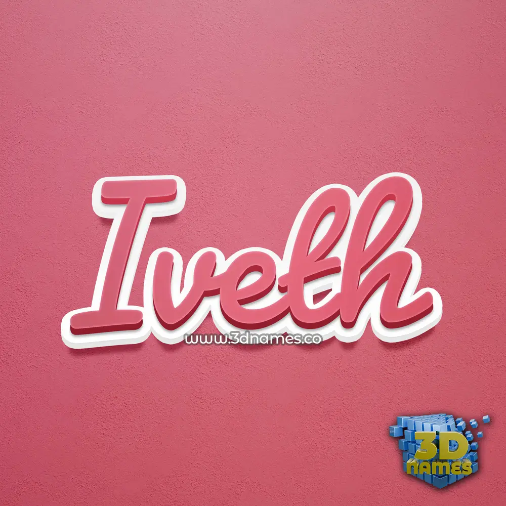 iveth in Red Scribble style - 3D name wallpaper