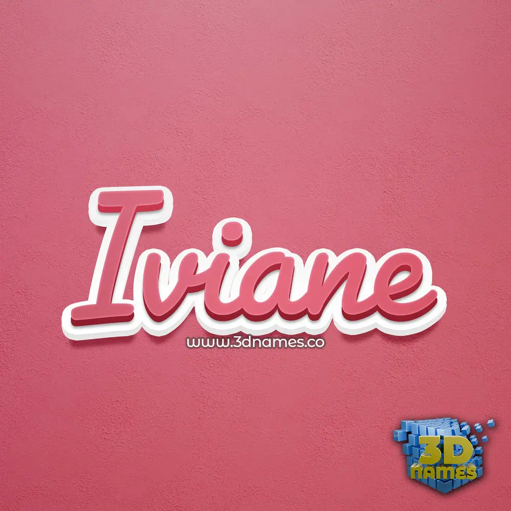 iviane in Red Scribble style - 3D name wallpaper